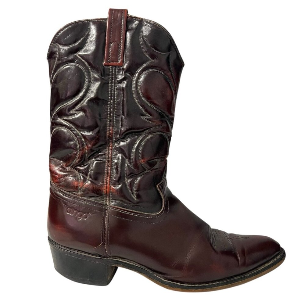 Dingo Western Cowboy Boots Men's 12D Burgundy Red Leather USA Made